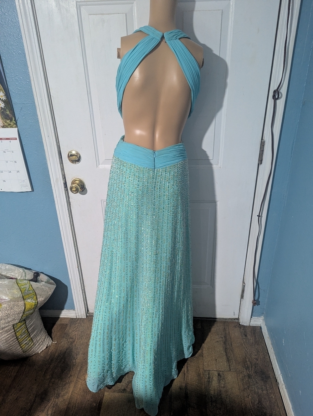 Aparis qua Sequined Wide-Leg Jumpsuit with Draped Bodice - Picture 5 of 7
